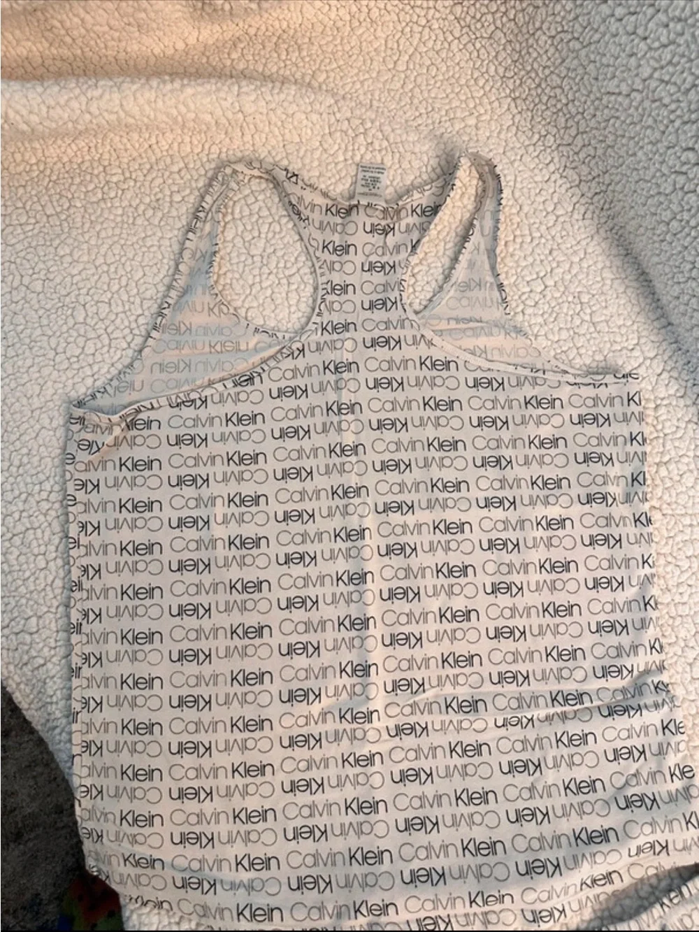 Calvin Klein White & Black Logo Tank and Shorts Sleep Set